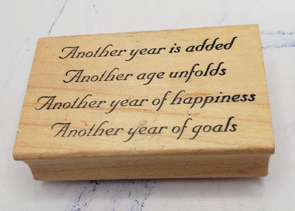 The Stamp Pad Co Year of Goals Quote Wood Mounted Rubber Stamp
